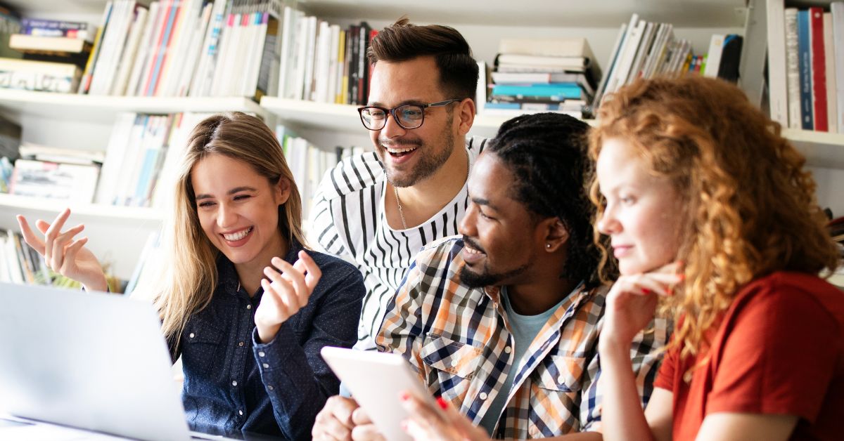 Happy team in an office
