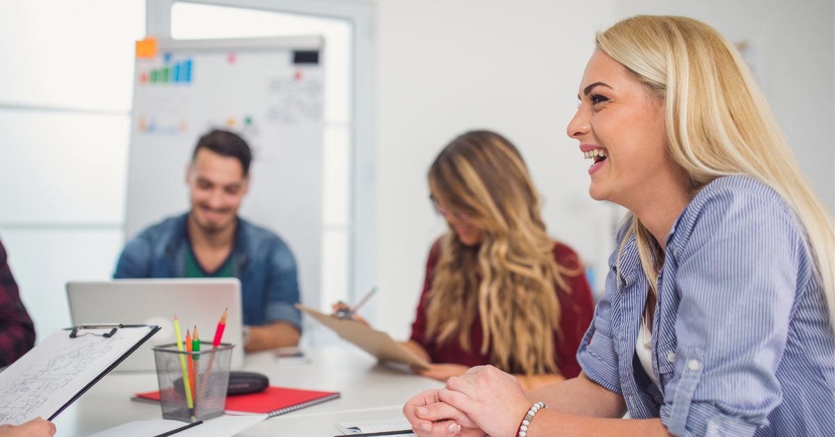 People happy in a meeting