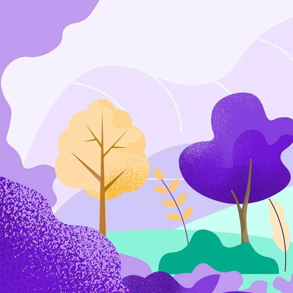 Cartoon Purple Forest 