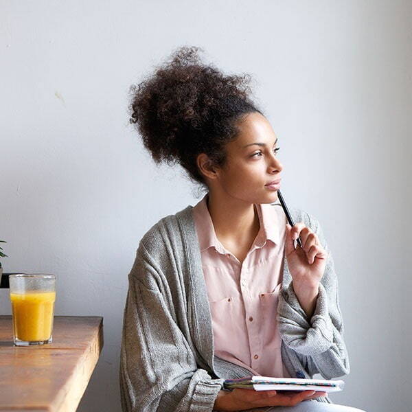 Lady thinking